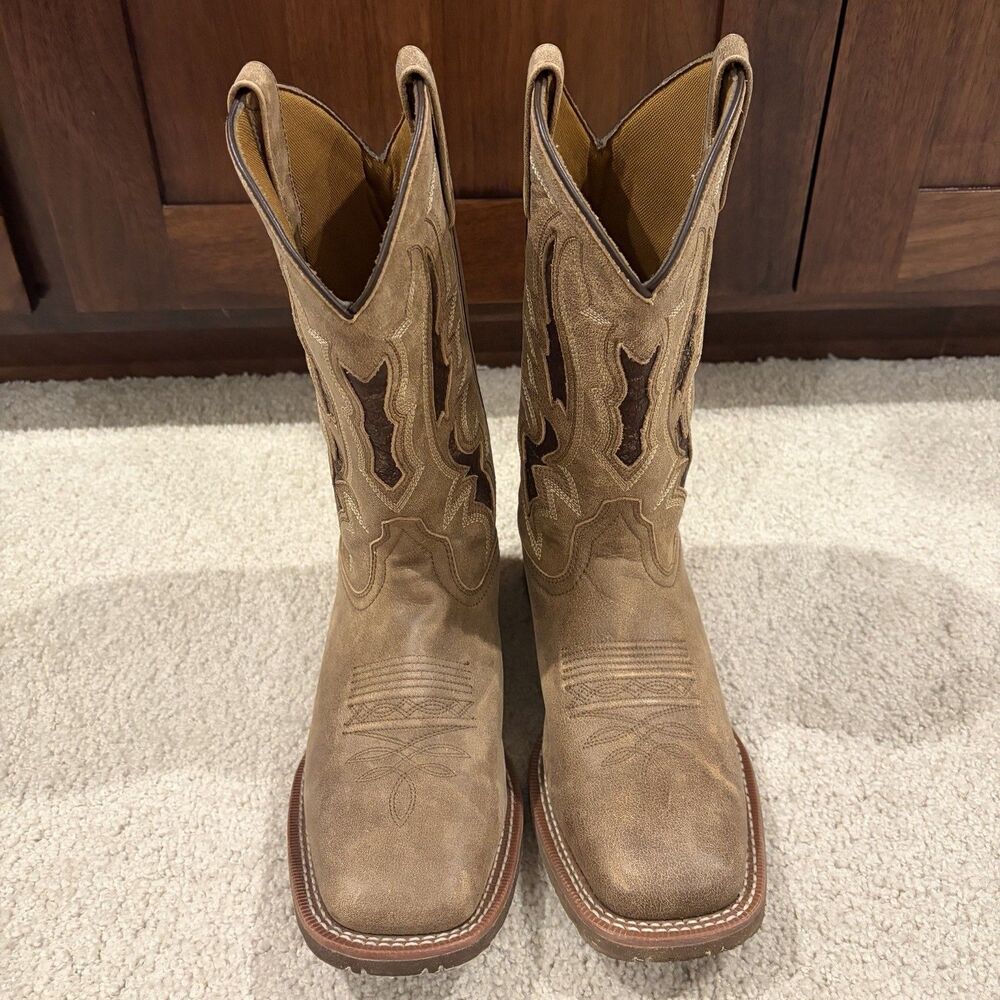 Laredo Men's Distressed Leather Performance Western Boot 7952 Tan Size 9 Demo - Picture 2 of 11